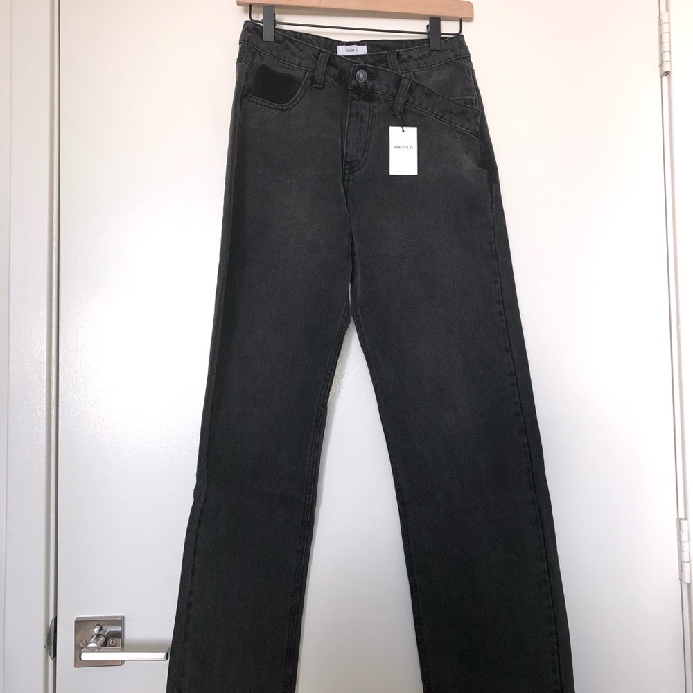 Forever 21 Crisscross Waist 90s Fit Jeans